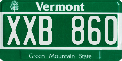VT license plate XXB860