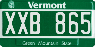 VT license plate XXB865