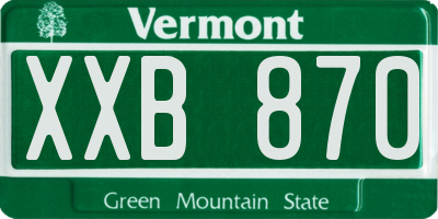 VT license plate XXB870