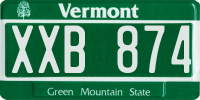 VT license plate XXB874