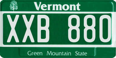 VT license plate XXB880