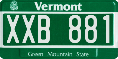 VT license plate XXB881