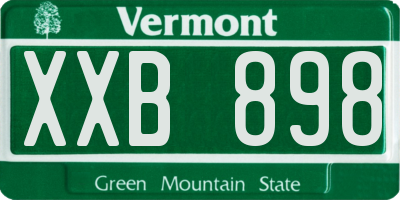 VT license plate XXB898