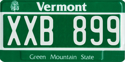 VT license plate XXB899