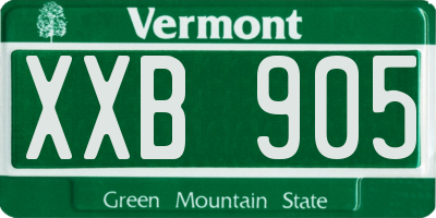 VT license plate XXB905