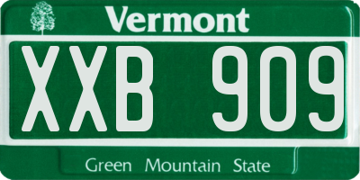 VT license plate XXB909