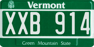 VT license plate XXB914