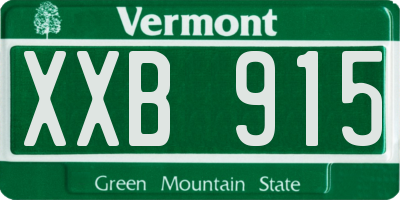 VT license plate XXB915