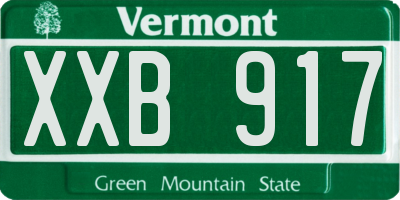 VT license plate XXB917