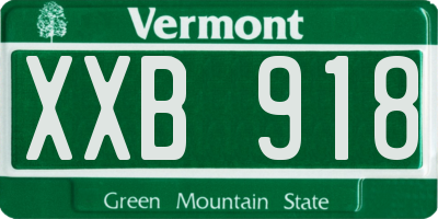 VT license plate XXB918
