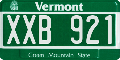 VT license plate XXB921
