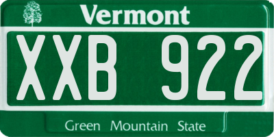 VT license plate XXB922