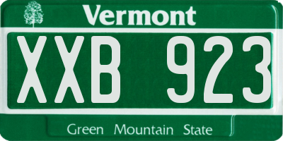 VT license plate XXB923