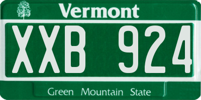 VT license plate XXB924