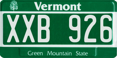 VT license plate XXB926