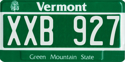 VT license plate XXB927