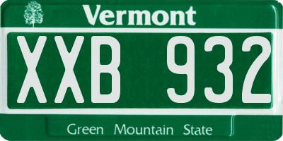 VT license plate XXB932