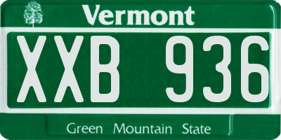VT license plate XXB936