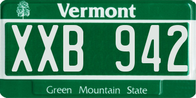 VT license plate XXB942