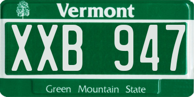 VT license plate XXB947