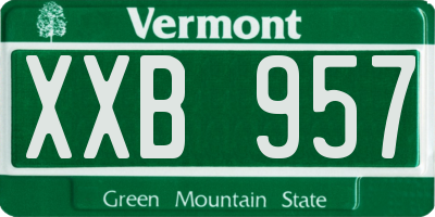VT license plate XXB957