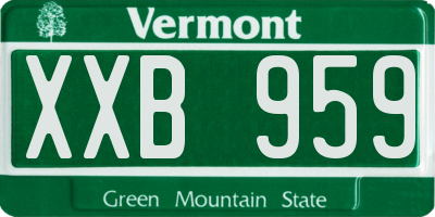 VT license plate XXB959