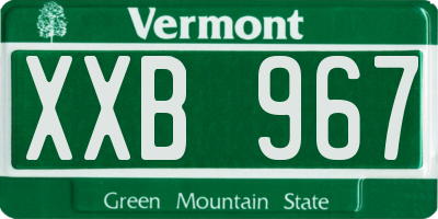 VT license plate XXB967