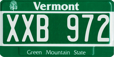 VT license plate XXB972