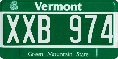 VT license plate XXB974