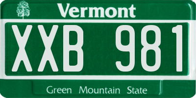 VT license plate XXB981
