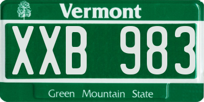 VT license plate XXB983