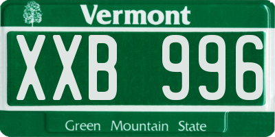 VT license plate XXB996