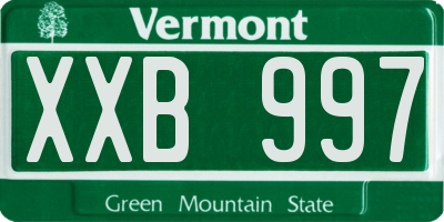VT license plate XXB997