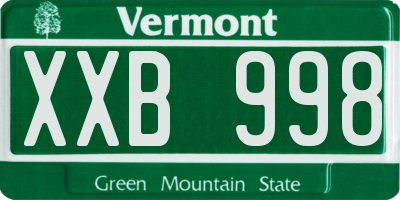 VT license plate XXB998