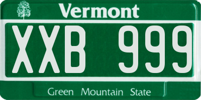 VT license plate XXB999