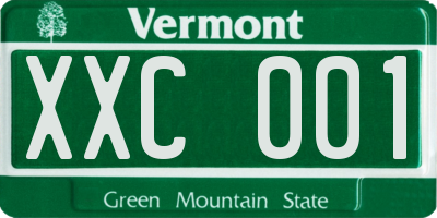 VT license plate XXC001
