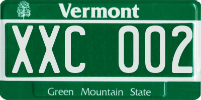 VT license plate XXC002