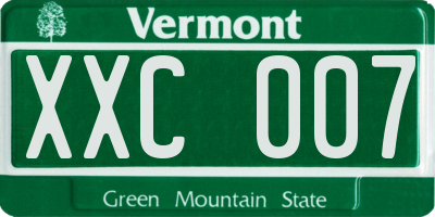 VT license plate XXC007