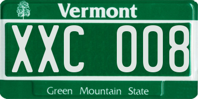 VT license plate XXC008