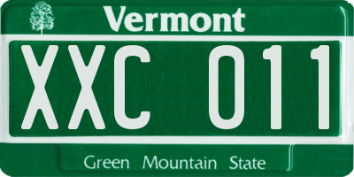 VT license plate XXC011
