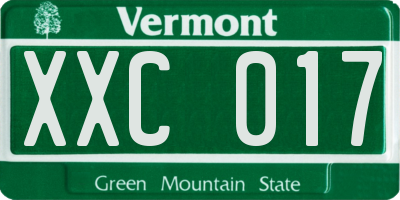VT license plate XXC017