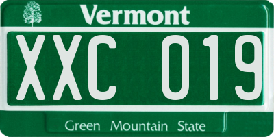 VT license plate XXC019