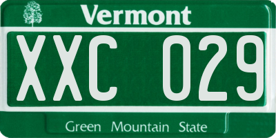 VT license plate XXC029