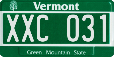 VT license plate XXC031