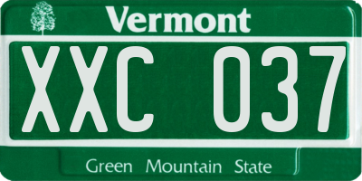 VT license plate XXC037