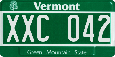 VT license plate XXC042