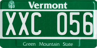 VT license plate XXC056