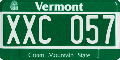 VT license plate XXC057