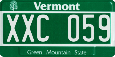 VT license plate XXC059