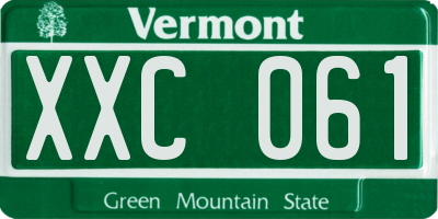 VT license plate XXC061